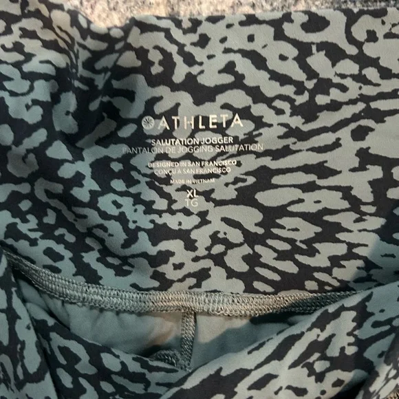 Athleta Black and teal Jogger Leggings - Picture 2 of 2